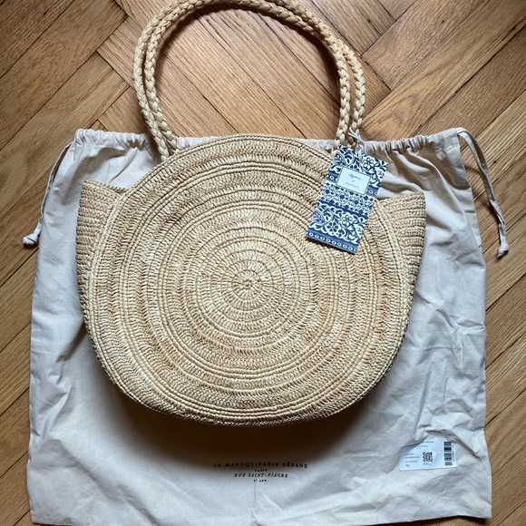 Sézane x Momoni June Basket - Embroidered Multicolored BOUQUET - RARE - Picture 7 of 9